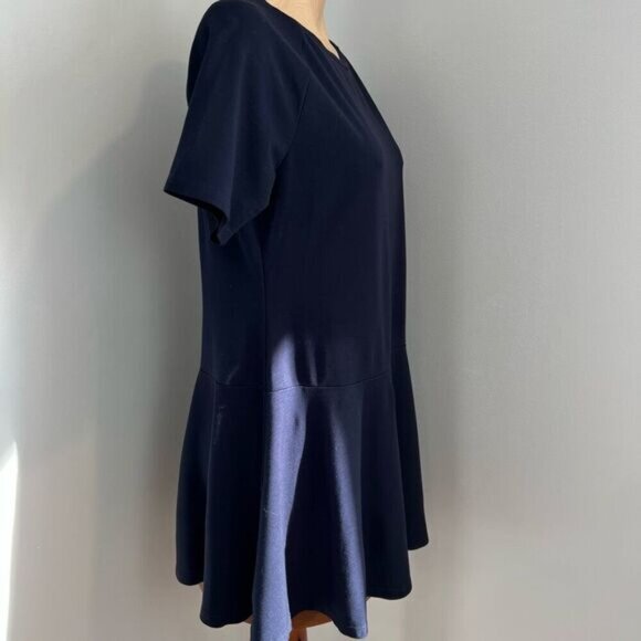 Vintage Onze Montreal Women’s Medium Navy Blue Short Sleeve Mini Dress Zipper - Picture 2 of 13